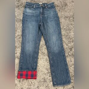 L.L. BEAN Classic Vintage Flannel Plaid Lined Jean Womens size 8